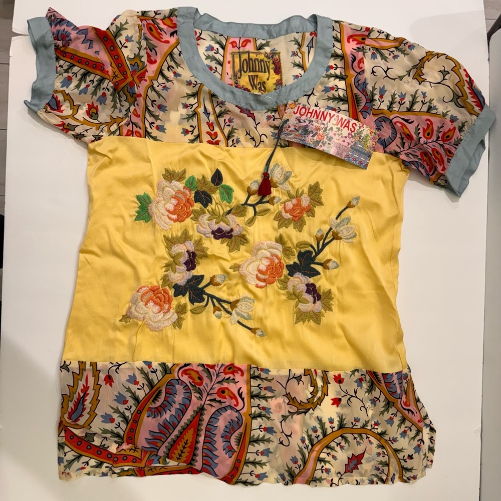 NWT Johnny Was Mistic paneled printed Tunic Top Size Small - Picture 5 of 11